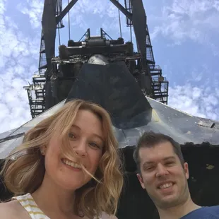 From the shovel, angle camera up to the sky.