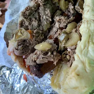 The combo beef sandwich