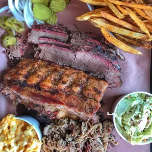 Brisket (lean cut), Baby Back Ribs and pulled pork