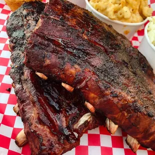 Full rack of baby back ribs