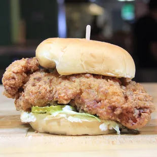 The Fricken' Good Fried Chicken // Fried chicken, buttermilk herb ranch, lettuce, pickles