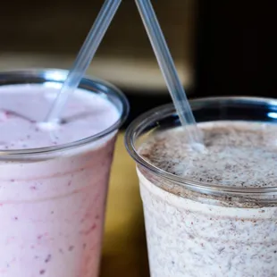 Nutella and Strawberry hand-spun shakes