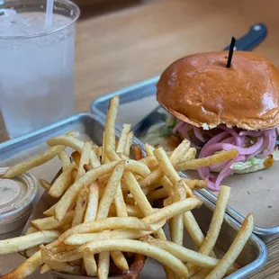 FRIES with chipotle aioli &amp; COLLABORATION burger