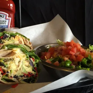 Tejas Wrap w/ side salad