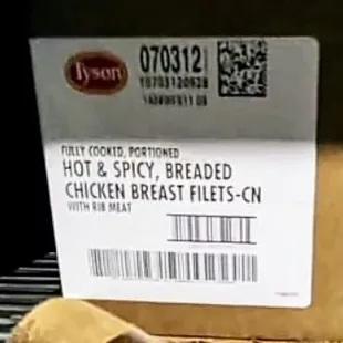 Frozen Hot &amp; Spicy Breaded Chicken Filets