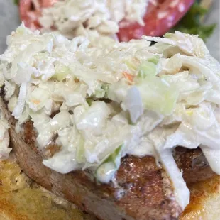 Blackened ahi tuna add slaw