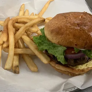 Classic combo with a side of Cajun fries.