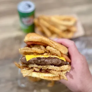 Backyard bbq burger ("almost" size)