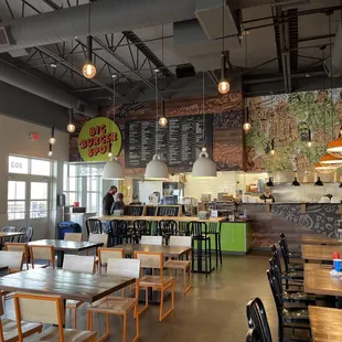 Spacious indoor dining room.