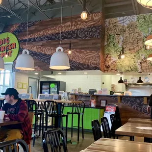 Big changes to the interior signage since the company changed hands. It's pretty, but the menu board at the register is small.