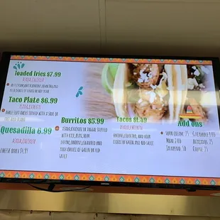 Mexican Food Menu