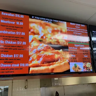Pizza Menu