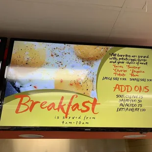 Breakfast Menu