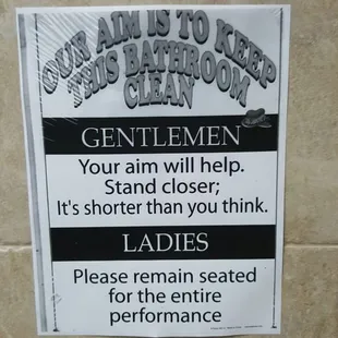 Gas station bathrooms were surprisingly clean.  Maybe it was thanks to this hilarious sign.