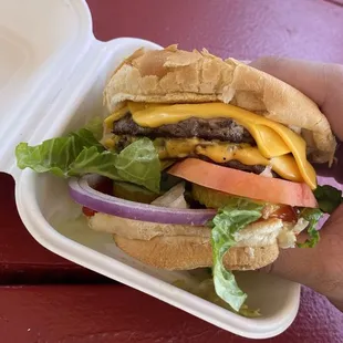 Double burger with fry sauce