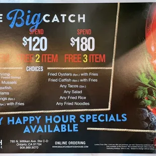 Daily happy hour Specials