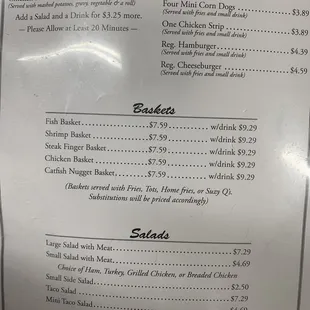 a menu for a restaurant