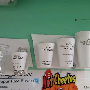 Ice cream sizes 2015