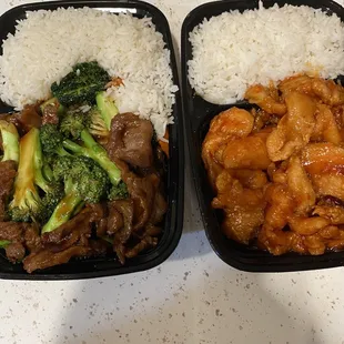 Beef with Broccoli Tray &amp; Orange Chicken Tray