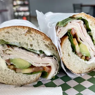 a turkey and avocado sandwich
