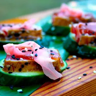 Ahi Tuna on Cucumber