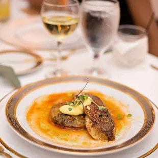 Pan Seared Red Snapper with Potato, Fennel, Tomato Gratain, and Saffron Aioli