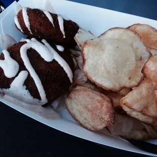 Crab cakes.... I guess they've cheapened out since the first time.