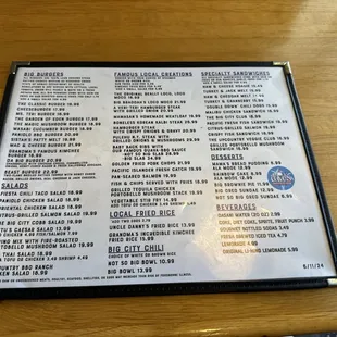 menu