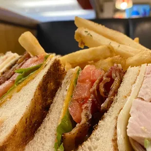 The Big City Diner Club sandwich with Garlic Fries