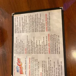 menu