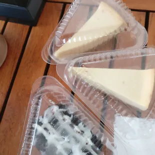 Cheese cake and chocolate cake for a decent price.  So stuffed we didn&apos;t eat them yet.