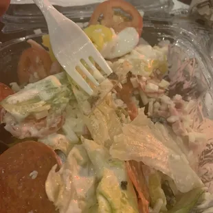 Antipasto salad with grilled chicken