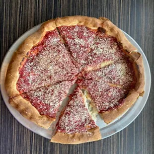 a deep dish pizza
