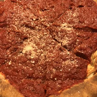 a deep dish pizza