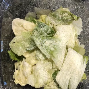 A very sad and small Caesar salad