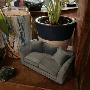 The cutest velvet dollhouse couch ever!