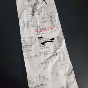 Service charge, for?