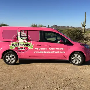 Look for our pink Big Cupcake Truck around town! We deliver!!!