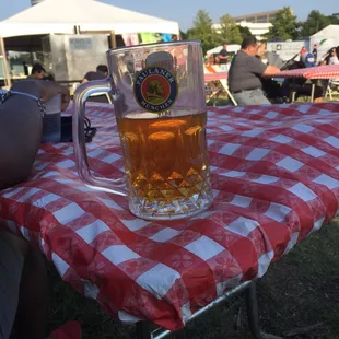 Free, limited stein glass. Get there early to get this item.