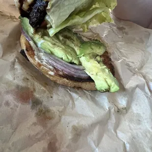 Hawaiian Cheese Burger with avocado