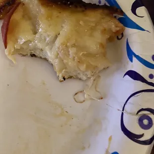 That's how much bread is on there and it's still raw