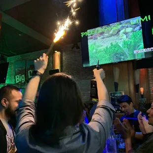 Let's Start The Party Birthday Party Sparkler @ Big D's in Pomona CA