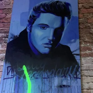 Elvis Portrait on the Wall  @ Big D's in Pomona CA