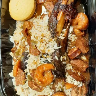 Shrimp gumbo Turkey leg