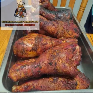 The process of smoking the Turkey legs