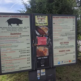 Menu. Honk when ready to order