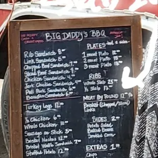 Menu prices