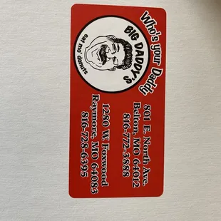 Card on box