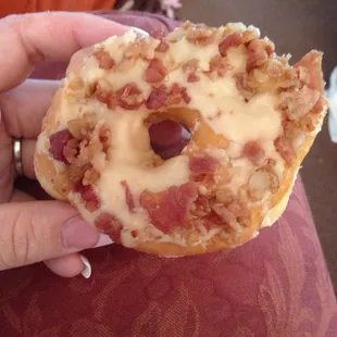 Pure deliciousness...maple bacon donut.