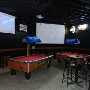 a billiards table and pool tables